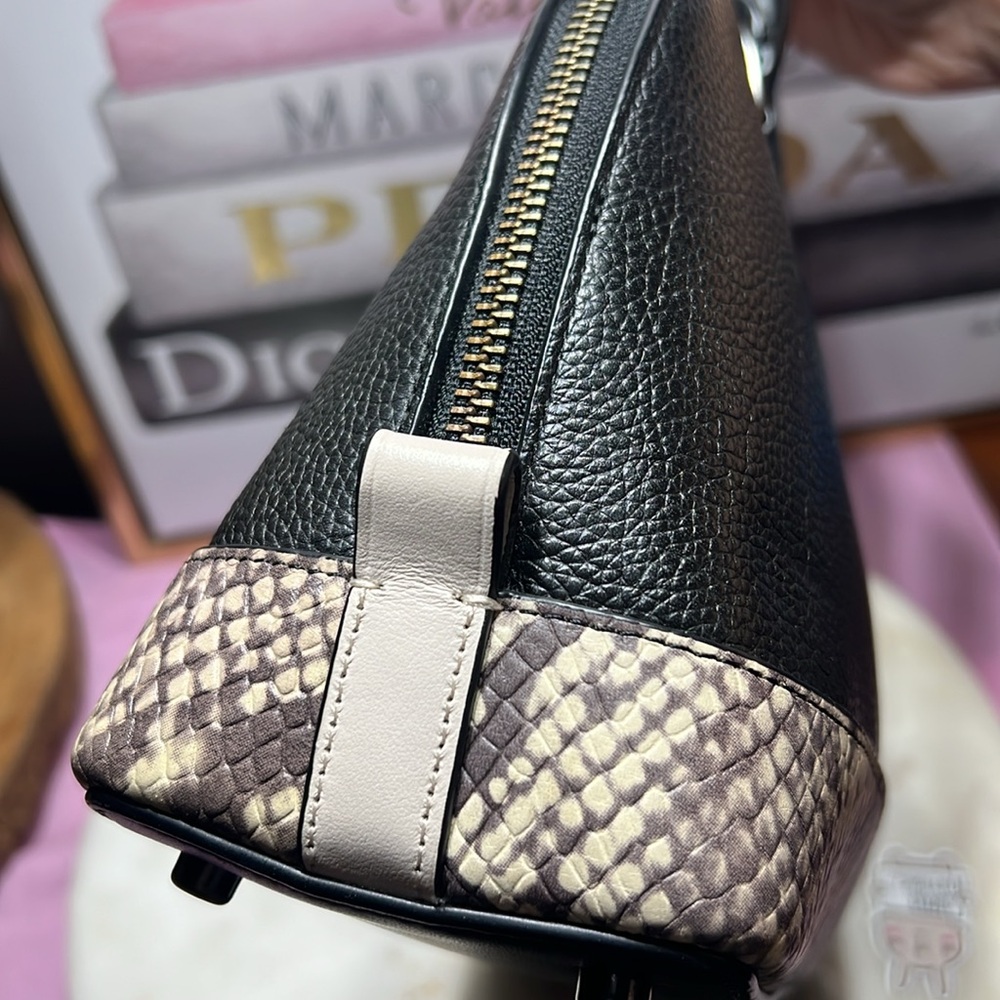 Coach Mini Sierra Satchel Black and grey Satchel with Exotic Accents EUC - Picture 4 of 14